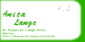 anita lange business card